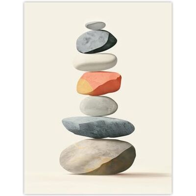 Artery8 Stacked Rock Cairn Bright Vertical Boho Design Grande affiche murale imprimée sur papier épais 45,7 x 61 cm Artery8 Stacked Rock Cairn Bright Vertical Boho Design Grande affiche murale imprimée sur papier épais 45,7 x 61 cm