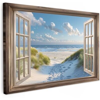 MuchoWow © Impressions sur Toile Deco Tableau Murale Decoration Salon 90x60 cm Peinture Tableaux Chambre Toiles Maison Transparent Plage Fenêtre Dunes Mer MuchoWow © Impressions sur Toile Deco Tableau Murale Decoration Salon 90x60 cm Peinture Tableaux Chambre Toiles Maison Transparent Plage Fenêtre Dunes Mer