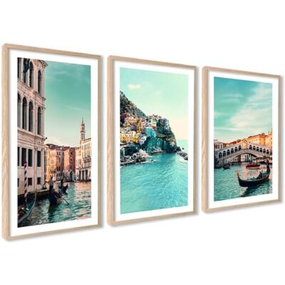 ART Lot de 3 Affiche Murale 40x50cm Cadre en Bois Décoration Murale Bois MDF Robuste, pour Salon et Chambre, Design Moderne, Verre de Protection, Montage Mural Facile, Cadre Résistant, Salon ART Lot de 3 Affiche Murale 40x50cm Cadre en Bois Décoration Murale Bois MDF Robuste, pour Salon et Chambre, Design Moderne, Verre de Protection, Montage Mural Facile, Cadre Résistant, Salon