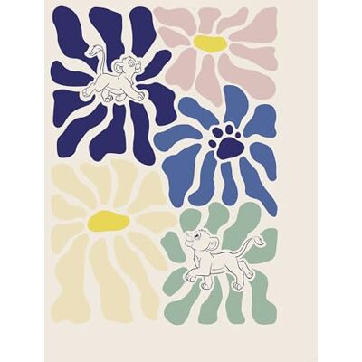 Komar Disney The Lion King Between Flowers Tableau mural pour chambre d'enfant 40 x 50 cm Komar Disney The Lion King Between Flowers Tableau mural pour chambre d'enfant 40 x 50 cm