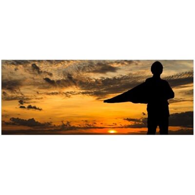 Wallario Poster Ombre d'un héros de qualité supérieure Dimensions : 50 x 125 cm Wallario Poster Ombre d'un héros de qualité supérieure Dimensions : 50 x 125 cm