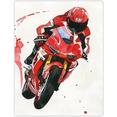 Artery8 Superbike World Championship Red Motorcycle Rider Man Cave Grande affiche murale en papier épais 45,7 x 61 cm Artery8 Superbike World Championship Red Motorcycle Rider Man Cave Grande affiche murale en papier épais 45,7 x 61 cm
