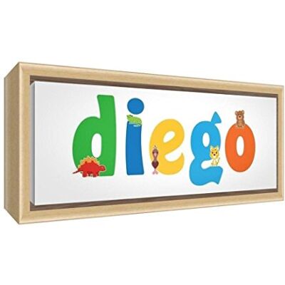 Little Helper LHV-DIEGO-2159-FCNAT-15IT Impression sur toile encadrée Bois naturel, Dessin personnalisé avec Nom de Jeunesse Diego, Multicolore, 25 x 63 x 3 cm Little Helper LHV-DIEGO-2159-FCNAT-15IT Impression sur toile encadrée Bois naturel, Dessin personnalisé avec Nom de Jeunesse Diego, Multicolore, 25 x 63 x 3 cm