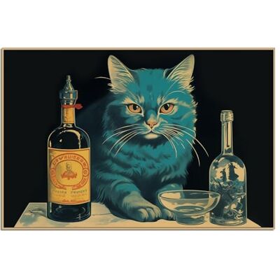 Wallario Poster autocollant Chat absinthe boire, autocollant de qualité supérieure, film adhésif taille : 100 x 150 cm Poster XXL Wallario Poster autocollant Chat absinthe boire, autocollant de qualité supérieure, film adhésif taille : 100 x 150 cm Poster XXL