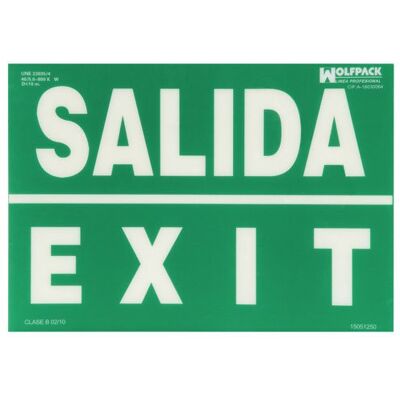 WOLFPACK LINEA PROFESIONAL Wolfpack 15051250 Panneau de sortie avec inscription Salida Exit 30 x 42 WOLFPACK LINEA PROFESIONAL Wolfpack 15051250 Panneau de sortie avec inscription Salida Exit 30 x 42