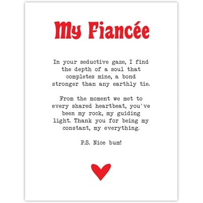 Artery8 Poème d'amour « My Everything Fiancée » Poésie romantique Grande affiche murale Papier épais 45,7 x 61 cm Artery8 Poème d'amour « My Everything Fiancée » Poésie romantique Grande affiche murale Papier épais 45,7 x 61 cm