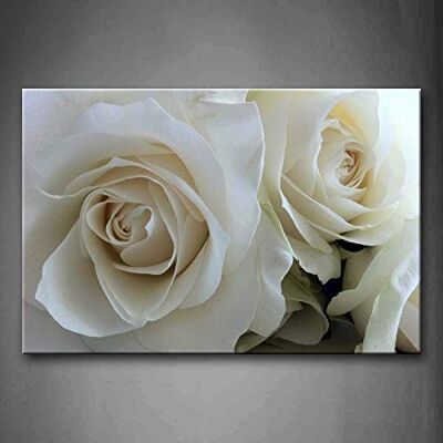 WHGBDY Art Mural Tableaux Roses Blanches sur Toile Tableau Fleur Affiches Modernes avec pour Salon Decoration De Bureau sans Cadre WHGBDY Art Mural Tableaux Roses Blanches sur Toile Tableau Fleur Affiches Modernes avec pour Salon Decoration De Bureau sans Cadre
