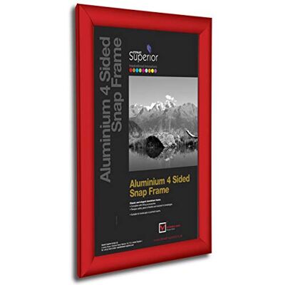 SECO Stewart Superior Reda4 Cadre photo en aluminium à 4 côtés 25 mm à chargement frontal Rouge SECO Stewart Superior Reda4 Cadre photo en aluminium à 4 côtés 25 mm à chargement frontal Rouge