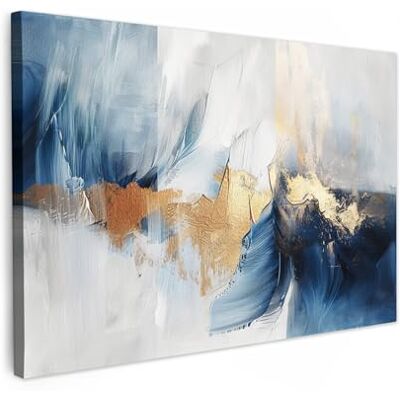 MuchoWow © Impressions sur Toile Deco Tableau Murale Decoration Salon 90x60 cm Peinture Tableaux Chambre Toiles Maison Or Bleu Aquarelle Art Moderne MuchoWow © Impressions sur Toile Deco Tableau Murale Decoration Salon 90x60 cm Peinture Tableaux Chambre Toiles Maison Or Bleu Aquarelle Art Moderne