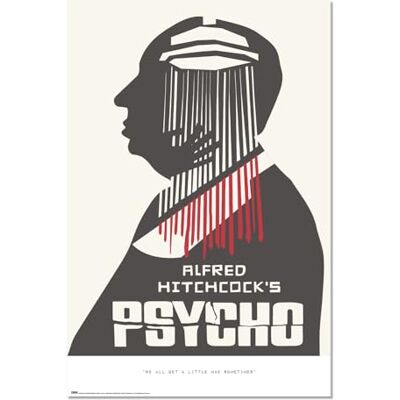 Grupo Erik Poster Alfred Hitchcock, Psychose 61x91,5cm Deco Maison, Decoration Murale, Affiche Décorative Grupo Erik Poster Alfred Hitchcock, Psychose 61x91,5cm Deco Maison, Decoration Murale, Affiche Décorative