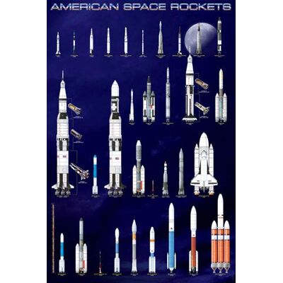 empireposter Poster éducatif Rockets de l'espace américain + poster empireposter Poster éducatif Rockets de l'espace américain + poster