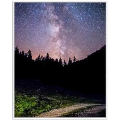Wallario Poster avec cadre blanc Motif chemin vers la Voie lactée 40 x 50 cm Wallario Poster avec cadre blanc Motif chemin vers la Voie lactée 40 x 50 cm
