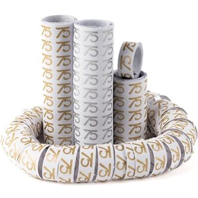 Tiwoca Serpentins décoratifs pour 75e anniversaire Argenté/doré Décoration d'anniversaire originale pour un 75e anniversaire réussi Homme ou femme Tiwoca Serpentins décoratifs pour 75e anniversaire Argenté/doré Décoration d'anniversaire originale pour un 75e anniversaire réussi Homme ou femme