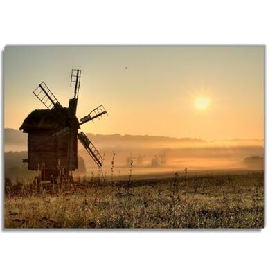 Wallario Affiche de qualité supérieure L'aube sur le champ du moulin Dimensions : 70 x 100 cm (poster géant) Wallario Affiche de qualité supérieure L'aube sur le champ du moulin Dimensions : 70 x 100 cm (poster géant)