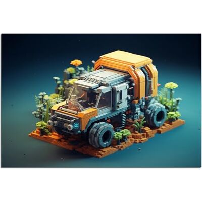 Wallario Poster Camion pixel de qualité supérieure, dimensions : 61 x 91,5 cm (grand poster) Wallario Poster Camion pixel de qualité supérieure, dimensions : 61 x 91,5 cm (grand poster)