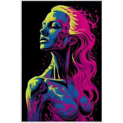 Wallario Poster avec cadre blanc transformable en pop art, 61 x 91,5 cm Wallario Poster avec cadre blanc transformable en pop art, 61 x 91,5 cm