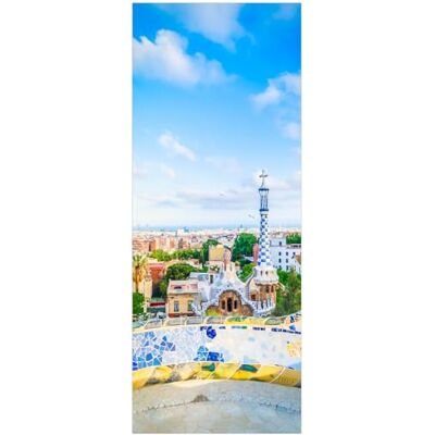 Wallario Poster Vue colorée sur la ville de qualité supérieure Dimensions : 50 x 125 cm Wallario Poster Vue colorée sur la ville de qualité supérieure Dimensions : 50 x 125 cm