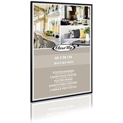Close Up ® Cadre pour poster 68 x 98 cm, cadre amovible, noir, avec vitre en PVC Close Up ® Cadre pour poster 68 x 98 cm, cadre amovible, noir, avec vitre en PVC