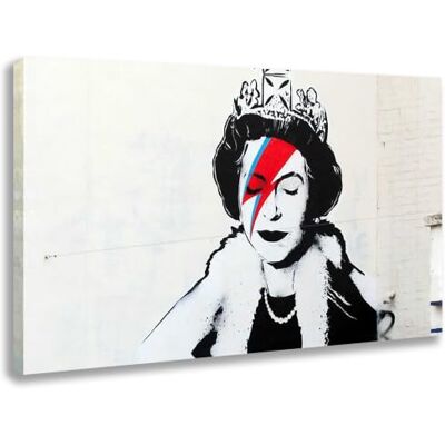 Kunstbruder Banksy Graffiti Impression sur toile Motif queen X David Bowie/motif floral (60 x 90 cm) Kunstbruder Banksy Graffiti Impression sur toile Motif queen X David Bowie/motif floral (60 x 90 cm)