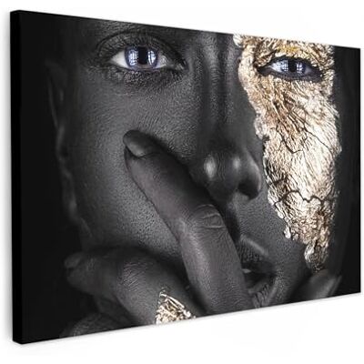 MuchoWow © Impressions sur Toile Deco Tableau Murale Decoration Salon Noir 90x60 cm Peinture Tableaux Chambre Toiles Maison Femme Or MuchoWow © Impressions sur Toile Deco Tableau Murale Decoration Salon Noir 90x60 cm Peinture Tableaux Chambre Toiles Maison Femme Or