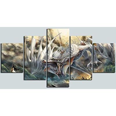 Mxsnow 5 Peintures sur Toile en Bois Encadrer Murale Impressions sur Toie Toile Animation Dragon Peintures Photos HD Imprime Affiche pour Chambre Mxsnow 5 Peintures sur Toile en Bois Encadrer Murale Impressions sur Toie Toile Animation Dragon Peintures Photos HD Imprime Affiche pour Chambre