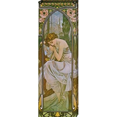 1art1 Alphonse Mucha Poster Impression sur Toile Les Heures du Jour, Repos De La Nuit, 1899 Affiche Murale XXL Encadrée Tendue sur Cadre en Bois Tableau 120x40 cm 1art1 Alphonse Mucha Poster Impression sur Toile Les Heures du Jour, Repos De La Nuit, 1899 Affiche Murale XXL Encadrée Tendue sur Cadre en Bois Tableau 120x40 cm