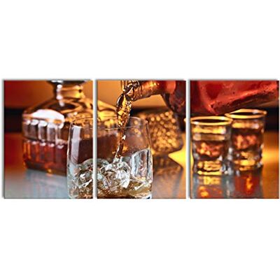 Pixxprint Edler Tableau sur toile XXL whisky 3 parties 180 x 80 cm Mesure complète Décorations murales Impression d'art Pixxprint Edler Tableau sur toile XXL whisky 3 parties 180 x 80 cm Mesure complète Décorations murales Impression d'art