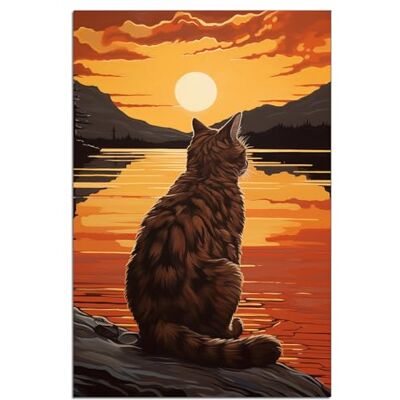 Wallario Poster autocollant silence de chat au coucher du soleil, autocollant de qualité supérieure, film adhésif Taille : 100 x 150 cm Poster XXL Wallario Poster autocollant silence de chat au coucher du soleil, autocollant de qualité supérieure, film adhésif Taille : 100 x 150 cm Poster XXL