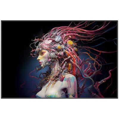 Wallario Poster Guerrier du futur de qualité supérieure avec cadre noir 61 x 91,5 cm Wallario Poster Guerrier du futur de qualité supérieure avec cadre noir 61 x 91,5 cm