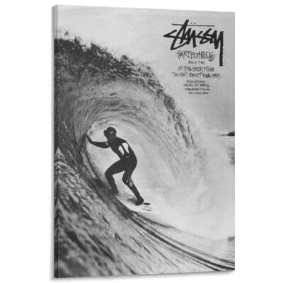 ForGue Stussy Surf Affiche Rétro Art Mur Esthétique Toile Toile pour Chambre Salon Décoration 30x45cm Style Cadre ForGue Stussy Surf Affiche Rétro Art Mur Esthétique Toile Toile pour Chambre Salon Décoration 30x45cm Style Cadre