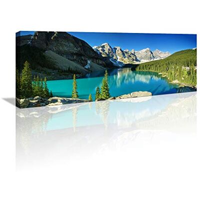 Visario WTD 5749 Impression sur toile moderne prête à être tendue sur un cadre en bois 120 x 40 cm Motif lac de montagne Nature Paysage Alpes lac montagnes Visario WTD 5749 Impression sur toile moderne prête à être tendue sur un cadre en bois 120 x 40 cm Motif lac de montagne Nature Paysage Alpes lac montagnes