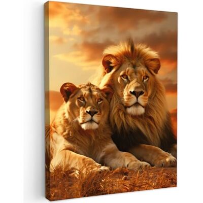 MuchoWow © Impressions sur Toile Deco Tableau Murale Decoration Salon 30x40 cm Peinture Tableaux Chambre Toiles Maison Lion Nature Savane Animaux Afrique MuchoWow © Impressions sur Toile Deco Tableau Murale Decoration Salon 30x40 cm Peinture Tableaux Chambre Toiles Maison Lion Nature Savane Animaux Afrique