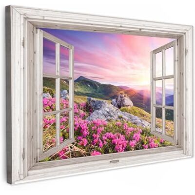 MuchoWow © Impression sur Toile Photo Peinture Tableau Decoration Murale 90x60 cm Chambre Salon Maison Deco Cuisine Montagne Paysage Vue de la fenêtre Fleurs Soir Rose MuchoWow © Impression sur Toile Photo Peinture Tableau Decoration Murale 90x60 cm Chambre Salon Maison Deco Cuisine Montagne Paysage Vue de la fenêtre Fleurs Soir Rose