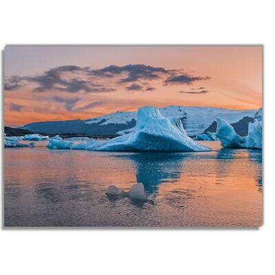 Wallario Poster autocollant Icebergs au crépuscule, autocollant de qualité supérieure, film adhésif taille : 70 x 100 cm (poster géant) Wallario Poster autocollant Icebergs au crépuscule, autocollant de qualité supérieure, film adhésif taille : 70 x 100 cm (poster géant)