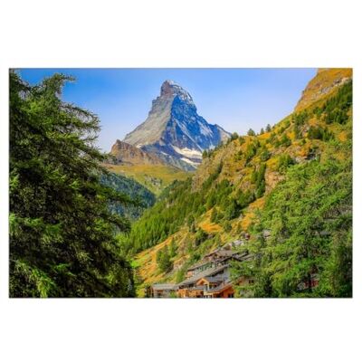 Wallario Poster – Sommet sur la vallée verte de qualité supérieure – Dimensions : 61 x 91,5 cm (grand poster) Wallario Poster – Sommet sur la vallée verte de qualité supérieure – Dimensions : 61 x 91,5 cm (grand poster)