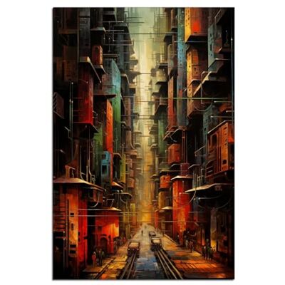 Wallario Poster autocollant Ville du futur, autocollant de qualité supérieure, film adhésif taille : 100 x 150 cm Poster XXL Wallario Poster autocollant Ville du futur, autocollant de qualité supérieure, film adhésif taille : 100 x 150 cm Poster XXL