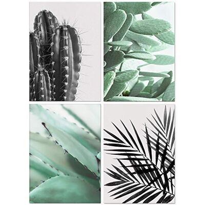 homelov Lot de 4 affiches Premium Format A4 – 21 x 30 cm Papier 100% sans bois & impression d'art de qualité Papier mural & autocollant gratuit Set Boho homelov Lot de 4 affiches Premium Format A4 – 21 x 30 cm Papier 100% sans bois & impression d'art de qualité Papier mural & autocollant gratuit Set Boho