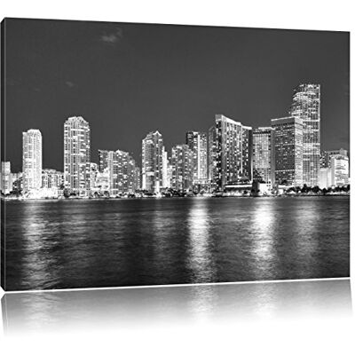 Pixxprint Skyline de Miami Florida Photo Canvas Taille: 60x40 cm Décoration murale Impression artistique Entièrement assemblé Pixxprint Skyline de Miami Florida Photo Canvas Taille: 60x40 cm Décoration murale Impression artistique Entièrement assemblé
