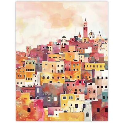 Artery8 Grande affiche murale imprimée sur papier épais Motif paysage urbain du Maroc 45,7 x 61 cm Artery8 Grande affiche murale imprimée sur papier épais Motif paysage urbain du Maroc 45,7 x 61 cm