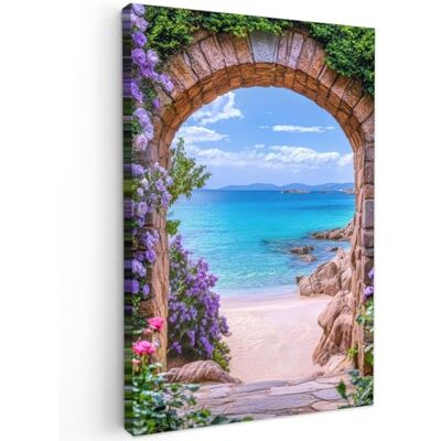 MuchoWow © Impression sur Toile Peinture Tableau Mural Decoration Salon 60x90 cm Reproductions de Tableaux Murale Moderne Vue la Fenêtre Portail Mer Plage Rochers MuchoWow © Impression sur Toile Peinture Tableau Mural Decoration Salon 60x90 cm Reproductions de Tableaux Murale Moderne Vue la Fenêtre Portail Mer Plage Rochers