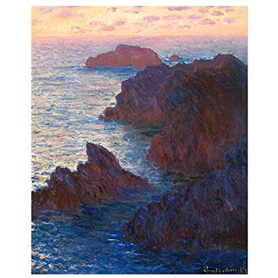 LegendArte Impression sur toile Rocks At Belle-Lle, Port-Domois Claude Monet Tableau sur toile, Décoration murale 50 x 60 cm LegendArte Impression sur toile Rocks At Belle-Lle, Port-Domois Claude Monet Tableau sur toile, Décoration murale 50 x 60 cm