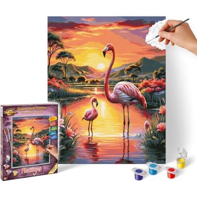 Schipper Peinture par numéros Flamants roses Tableaux de peinture pour adultes avec pinceaux et peintures acryliques 24 x 30 cm Schipper Peinture par numéros Flamants roses Tableaux de peinture pour adultes avec pinceaux et peintures acryliques 24 x 30 cm