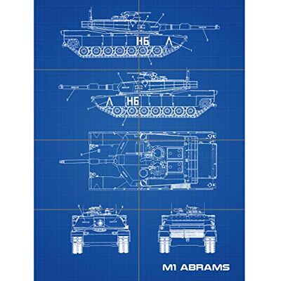 Artery8 M1 Abrams American Main Battle Tank Blueprint Plan XL Giant Panel Poster (8 Sections) américain Bataille Réservoir Bleu Affiche Artery8 M1 Abrams American Main Battle Tank Blueprint Plan XL Giant Panel Poster (8 Sections) américain Bataille Réservoir Bleu Affiche