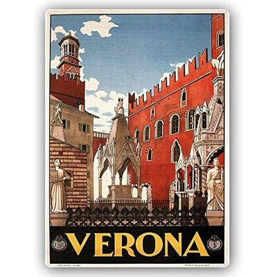 LegendArte Reproduction d'affiche publicitaire Verona Impression Haute définition sur Plaque en Acier Inoxydable cm. 30x40 LegendArte Reproduction d'affiche publicitaire Verona Impression Haute définition sur Plaque en Acier Inoxydable cm. 30x40