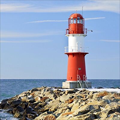 ART gla692b Décoration Murale sous Verre Motif Lighthouse I 50 x 50 cm ART gla692b Décoration Murale sous Verre Motif Lighthouse I 50 x 50 cm