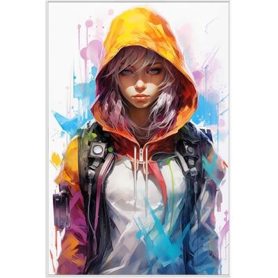 Wallario Urban Warrior Poster avec cadre blanc Motif éclaboussures de peinture 61 x 91,5 cm Wallario Urban Warrior Poster avec cadre blanc Motif éclaboussures de peinture 61 x 91,5 cm