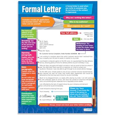 Daydream Education Daydream Poster en anglais « Formal Letter» Papier brillant 850 mm x 594 mm (A1) Poster vocal pour salle de classe Daydream Education Daydream Poster en anglais « Formal Letter» Papier brillant 850 mm x 594 mm (A1) Poster vocal pour salle de classe