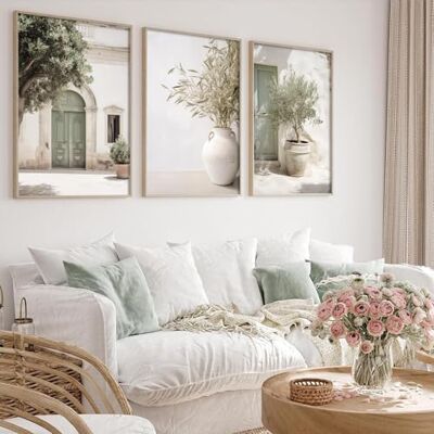 Dthllay Impression sur toile de paysage italien, olivier, vert sauge, décoration murale italienne, paysage urbain italien, art rustique pour chambre à coucher, 40,6 x 61 cm, sans cadre Dthllay Impression sur toile de paysage italien, olivier, vert sauge, décoration murale italienne, paysage urbain italien, art rustique pour chambre à coucher, 40,6 x 61 cm, sans cadre