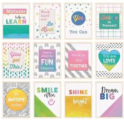 Carson Dellosa Education Carson Dellosa Lot de 12 affiches de motivation inspirées de la créativité pour salle de classe, affiches positives pour tableau d'affichage, école à domicile, décoration murale, décoration de salle Carson Dellosa Education Carson Dellosa Lot de 12 affiches de motivation inspirées de la créativité pour salle de classe, affiches positives pour tableau d'affichage, école à domicile, décoration murale, décoration de salle