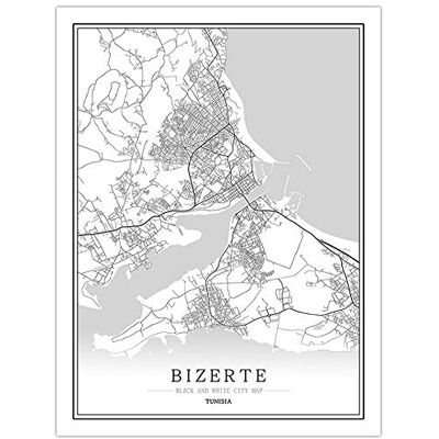 SONG Impression sur Toile, Bizerte Tunisie Carte De La Ville Peinture Noir Blanc Simple Art Mural Affiche Cadre Moins Image, Peinture Verticale Moderne Café Bureau Décor À La Maison,50 * 70cm SONG Impression sur Toile, Bizerte Tunisie Carte De La Ville Peinture Noir Blanc Simple Art Mural Affiche Cadre Moins Image, Peinture Verticale Moderne Café Bureau Décor À La Maison,50 * 70cm